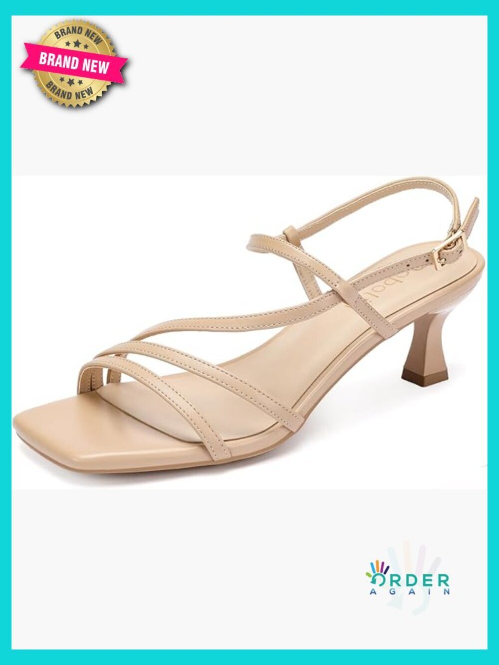 Kitten Heel Square Toe Strappy Slingback Sandals Wedding Party Dress Shoes